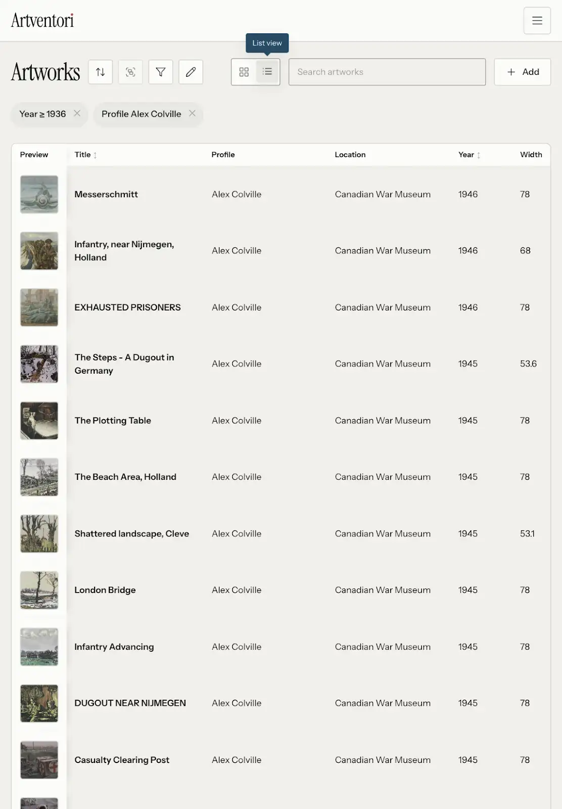 Filtered list cleanup
