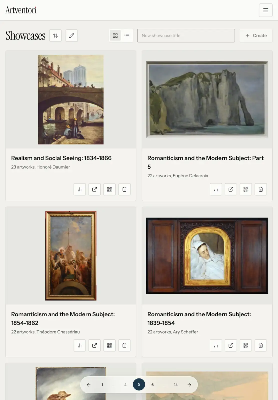 Artwork browsing grid