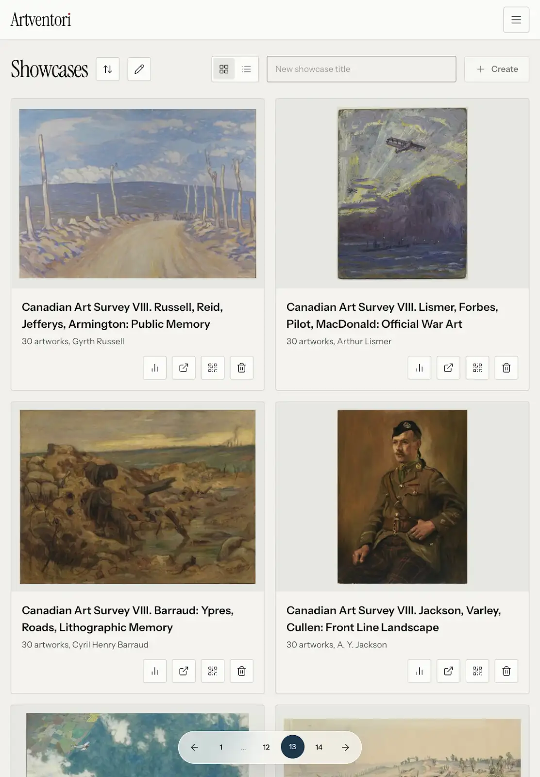 Artwork discovery grid